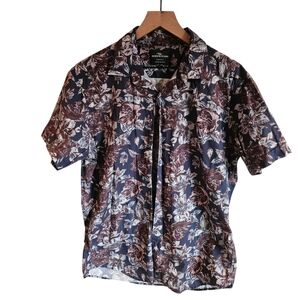 Rod & Gunn Dark Floral Cotton Short Sleeve Button Down Shirt